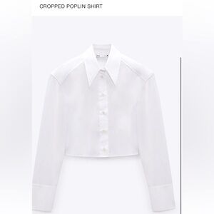 Zara Cropped Poplin Shirt